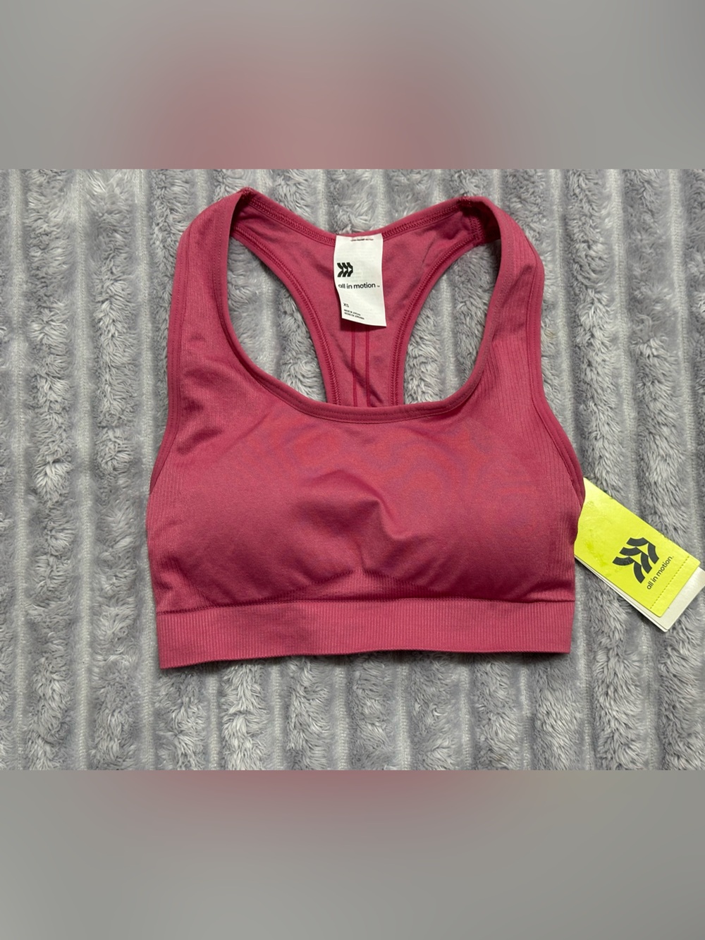 all in motion Women's Rose Pink Seamless Racerback Sports Bra